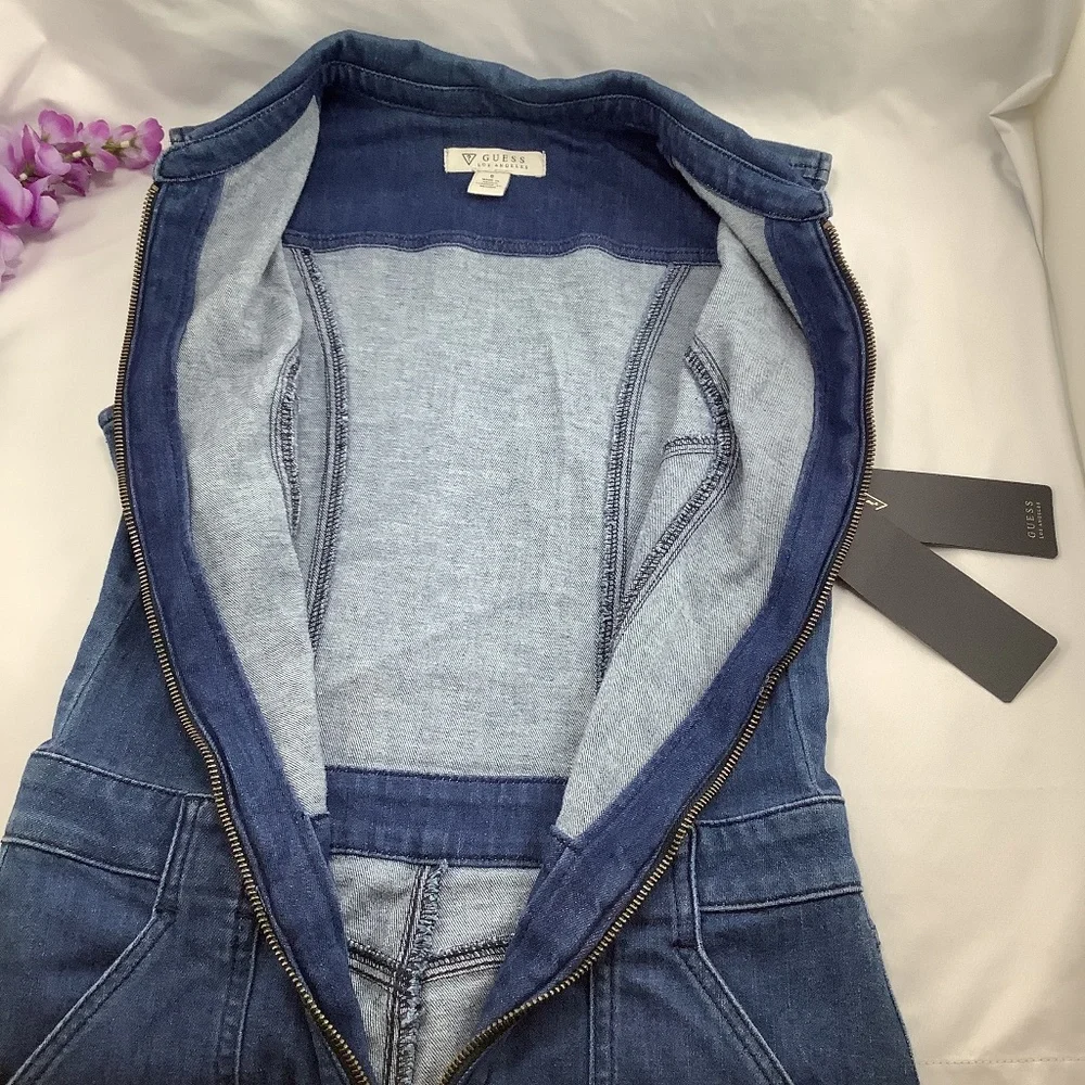 NWT Guess Jessie Utility Fitted Denim Jumpsuit 6 - Picture 9 of 14
